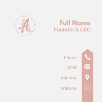 Feminine Floral Letter A Business Card Design