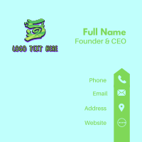 Green Graffiti Art Number 5 Business Card Design