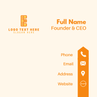 Orange Decor Letter E  Business Card Design