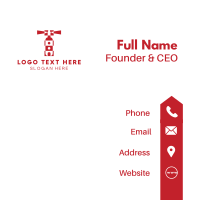 Red Lighthouse Bottle Business Card Design