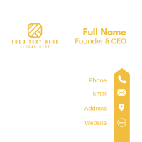 Yellow R Square Business Card Design