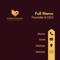 Gold Crown Heart GPS Business Card Design