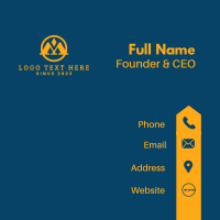 Gold Diamond Letter M Business Card Design