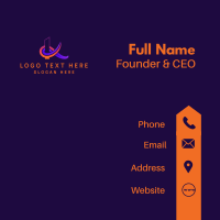 Purple Letter K Company Business Card Design