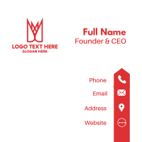 Red Sharp Crown Business Card Design