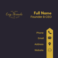 Classy Yellow Cursive Brand Business Card Design