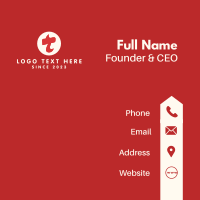 Red Flame Letter T Business Card Design