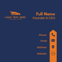 Orange Car Wings  Business Card Design