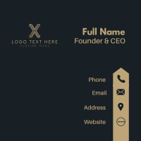 Elegant Gold Letter X Business Card Design