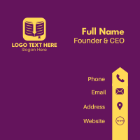 Yellow Elegant Ebook Application Business Card Design