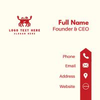 Sad Red Crab Cartoon Business Card Design