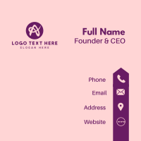 Purple Feminine Letter A Business Card Design