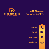 Orange Dragon Letter D  Business Card Design