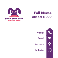 Cute Purple Bunny Business Card Design