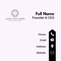 Purple Minimalist Clock  Business Card Design