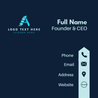 Blue Letter A Business Business Card Design