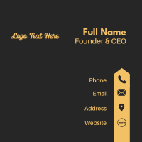 Yellow Cursive Business Business Card Design