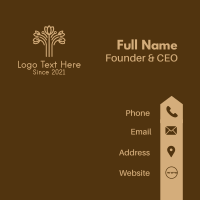 Brown Flower Outline  Business Card Design