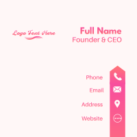 Gradient Pink Wave Wordmark Business Card Design