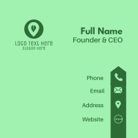 Leaf Location Pin Business Card Design