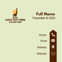 Brown Giraffe Silhouette Business Card Design