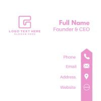 Pink Square G Business Card Design