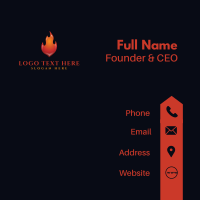 3D Orange Flame Business Card Design