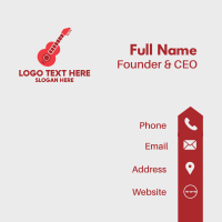 Red Guitar Player Business Card Design