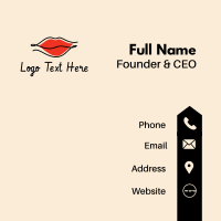 Red Lips Cosmetics  Business Card Design