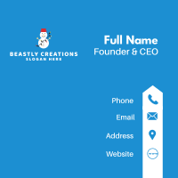 Christmas Snowman Mascot Business Card Design