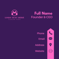 Pink Letter M Business Card Design