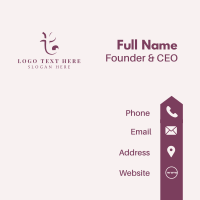 Purple Business Letter T Business Card Design