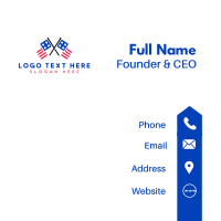 Double American Flag  Business Card Design