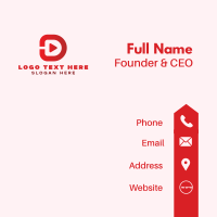 Play Button Letter D Business Card Design