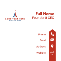 Blue Red Tower Business Card Design