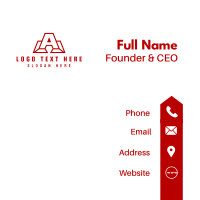 Red Letter A Business  Business Card Design