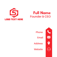 Red Hexagon Number 5 Business Card Design