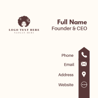 Afro Woman Hairdresser Business Card Design