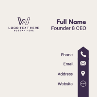Tech Business Letter W Business Card Design