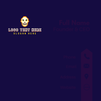 Pixelated Gaming Skull Business Card Design