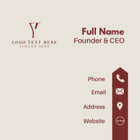 Red Enterprise Letter Y Business Card Design