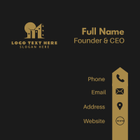 Gold Residential Building Business Card Design