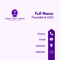 Purple Disc Skull Business Card Design