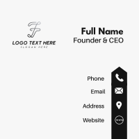 Brand Cursive Letter F Business Card Design