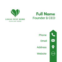 Natural Heart Leaves Business Card Design