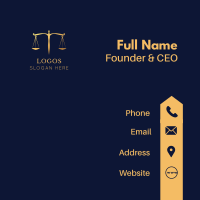 Golden Justice Scale Business Card Design
