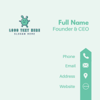 Teal Coronavirus Mascot Business Card Design