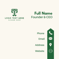 Organic Letter T Business Card Design