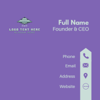 UFO Spaceship Pixel Business Card Design