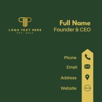 Corporate Pillar Lettermark  Business Card Design